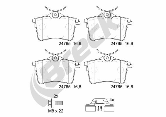 Set placute frana,frana disc 24765 00 704 00 BRECK